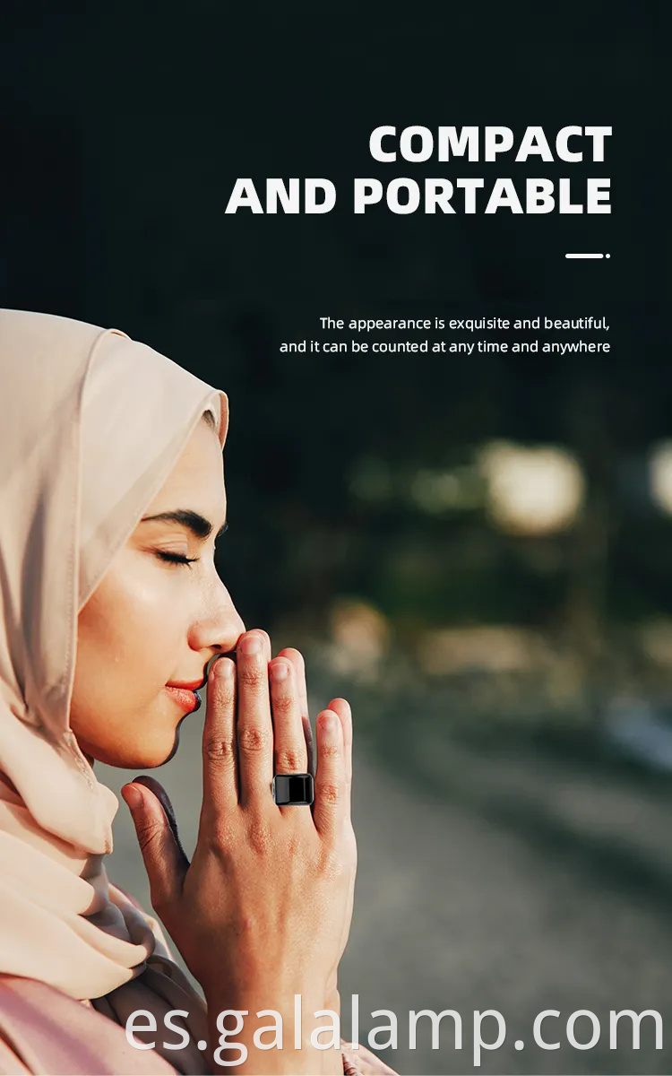 Smart Muslim Gift Alera de zinc islámica Electronic Zikir Counter Digital alarmado Azan Tasbeeh Tasbih Zikr Ring